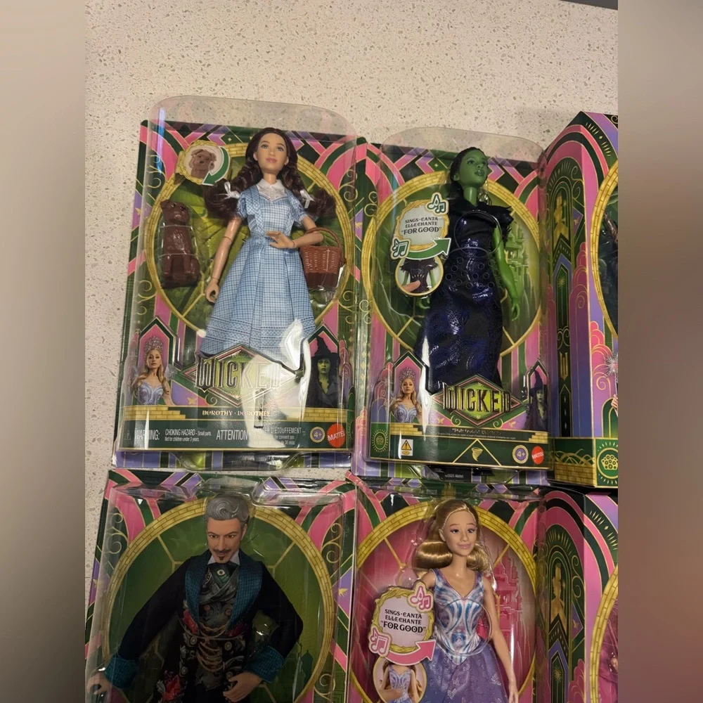 Wicked: For Good Entire Mattel Doll Collection - 6 Dolls Wizard, Elphaba, Glinda